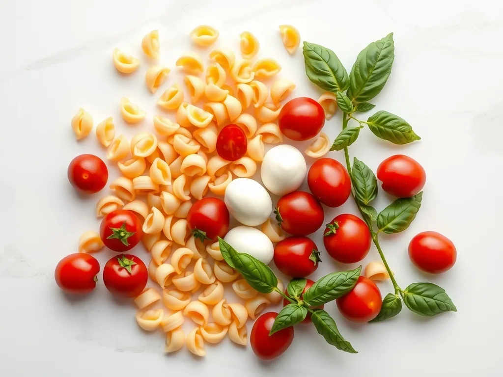 Ingredients - Caprese Pasta Salad Recipe