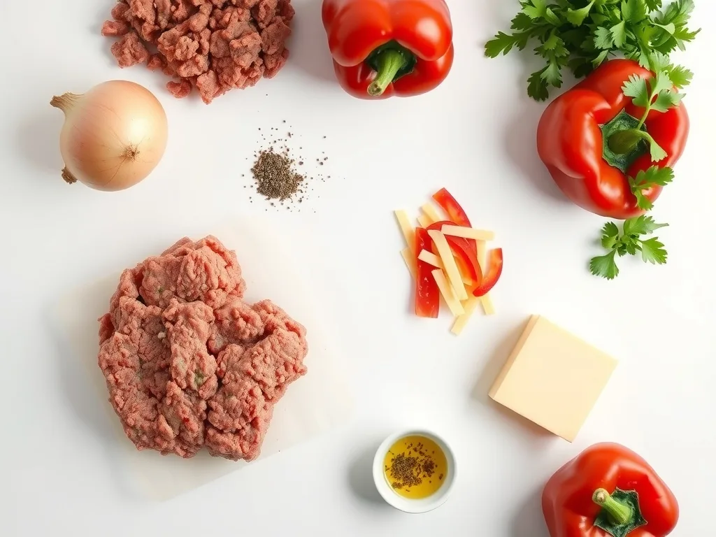 Ingredients - Cheesy Baked Ground Beef Casserole
