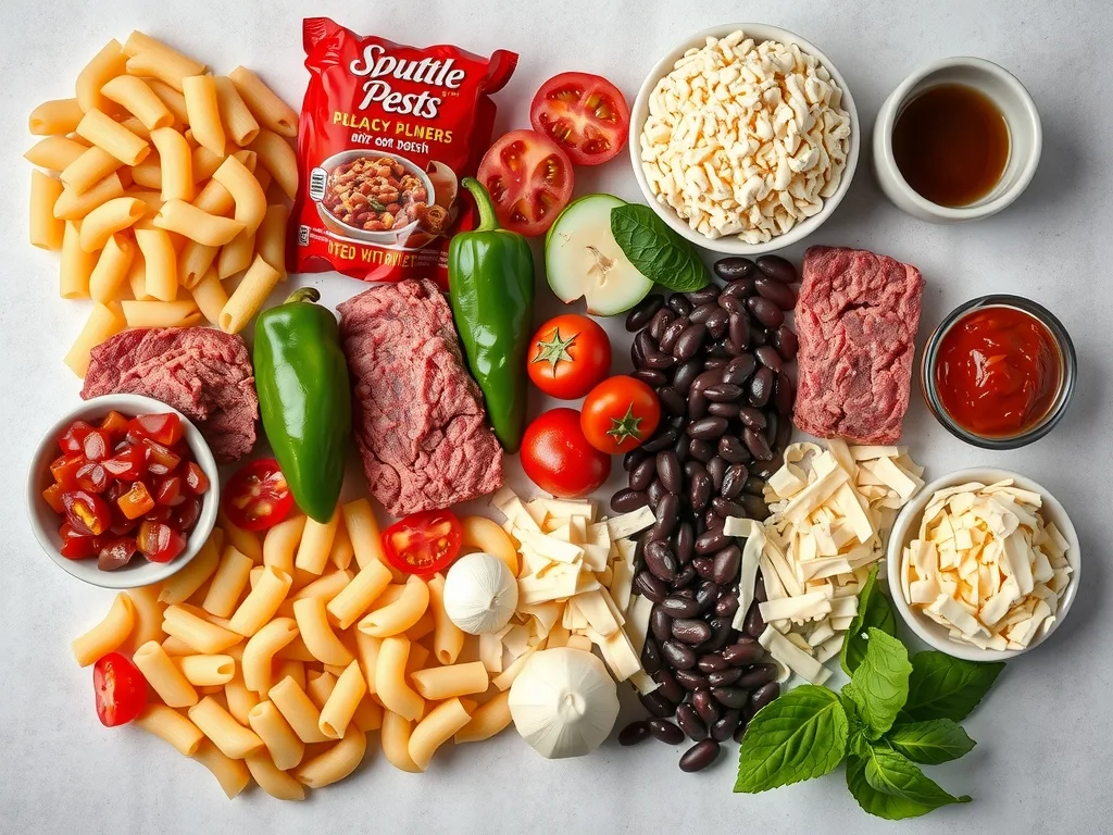 Ingredients - Chili Mac With Ground Beef Recipe