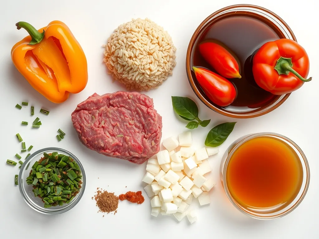 Ingredients - Crockpot Ground Beef Spanish Rice