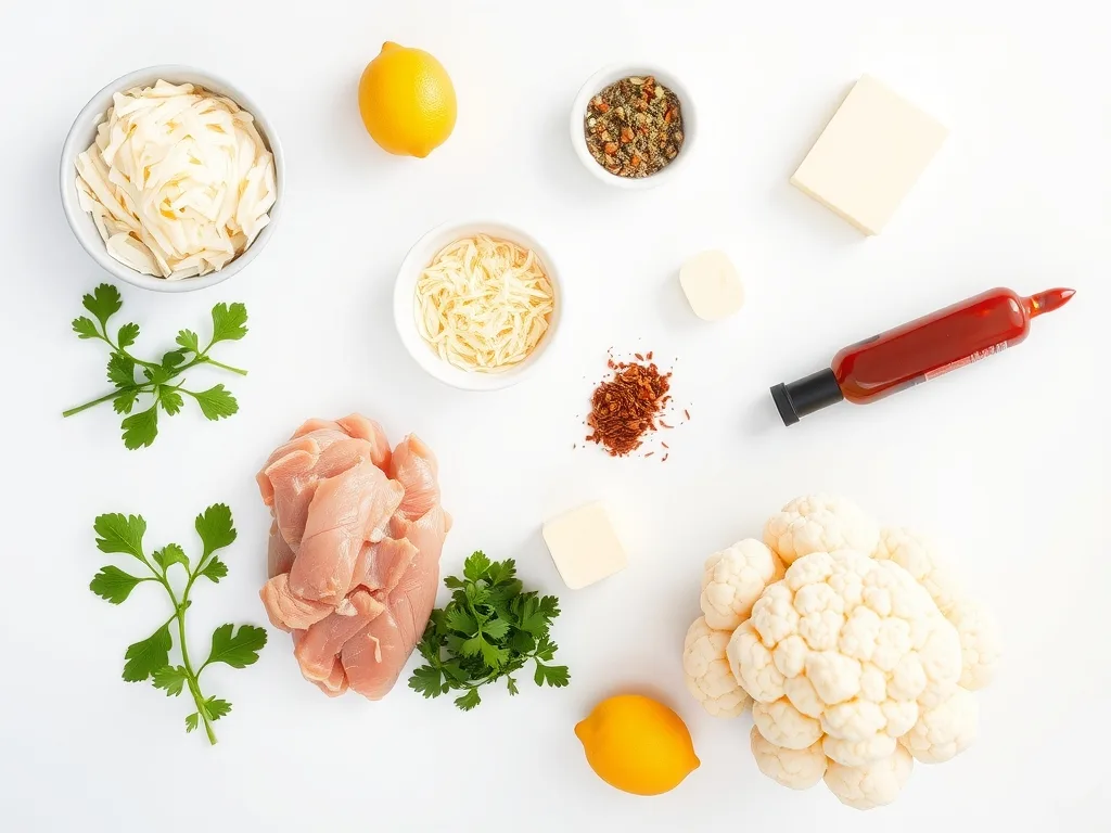 Ingredients - Garlic Butter Chicken Meatballs Recipe with Cauliflower Rice