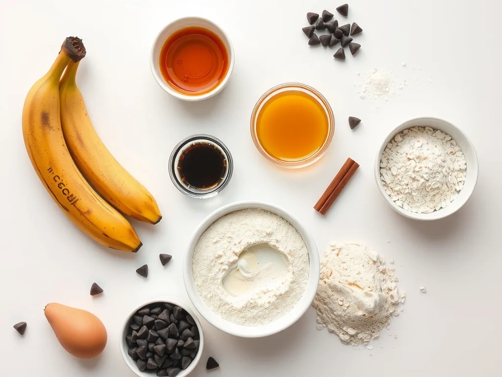 Ingredients - Healthy Chocolate Chip Banana Bread