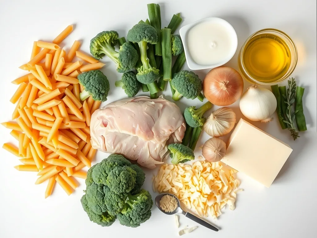 Ingredients - High Protein Rotisserie Chicken Broccoli Pasta
