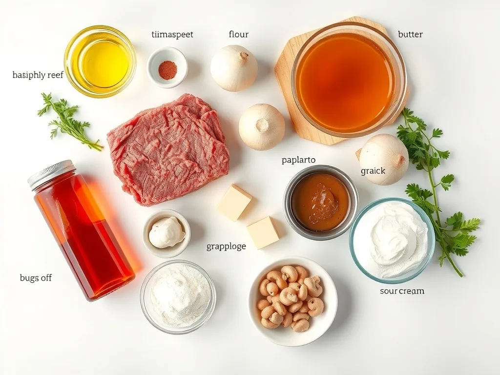Ingredients - One Skillet Ground Beef Stroganoff Recipe