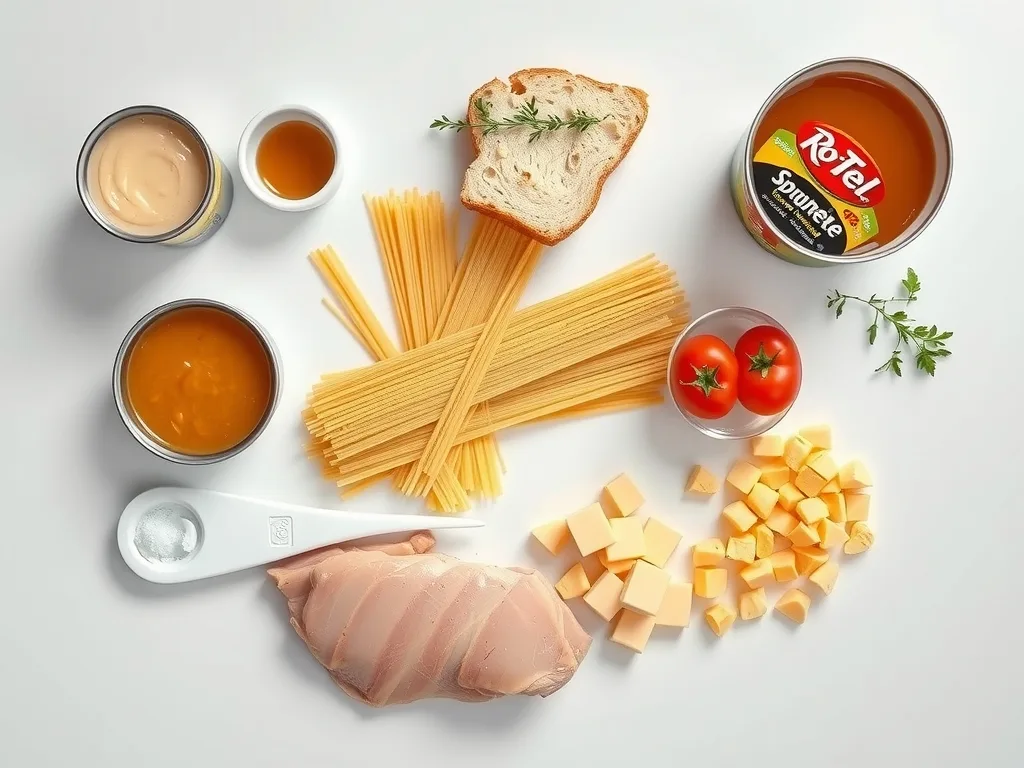 Ingredients - Rotel Chicken Spaghetti