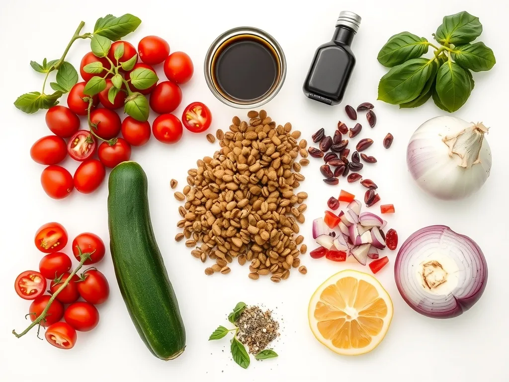 Ingredients - Tomato Basil Summer Pasta Salad