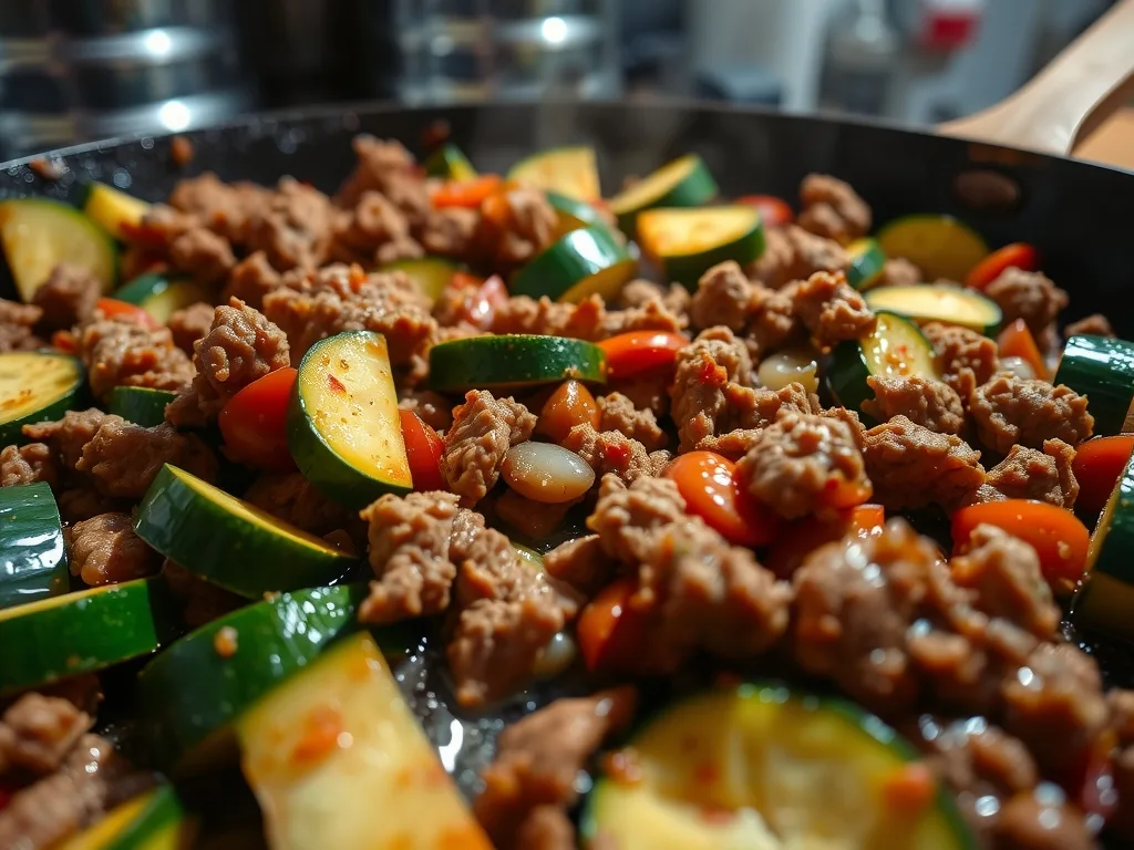 Mexican Zucchini and Ground Beef Skillet
