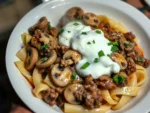 One Skillet Ground Beef Stroganoff Recipe