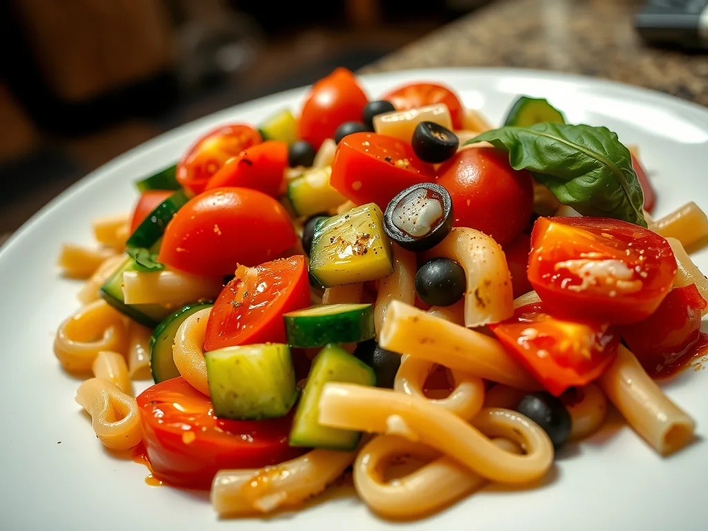 Tomato Basil Summer Pasta Salad
