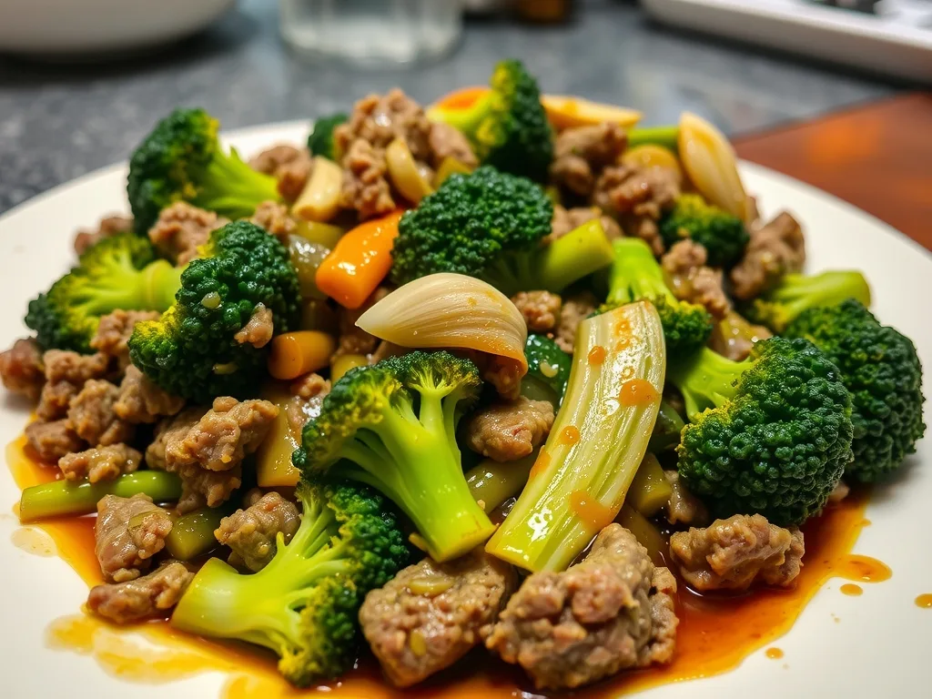 Ground Beef and Broccoli