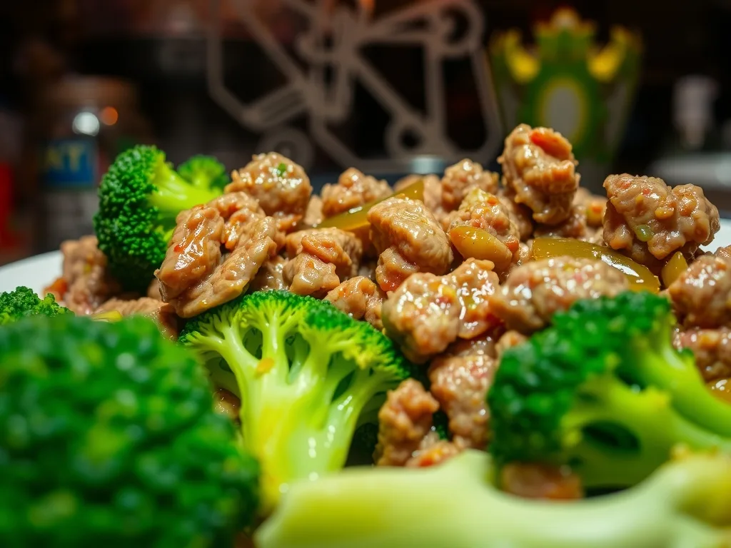 Ground Beef and Broccoli