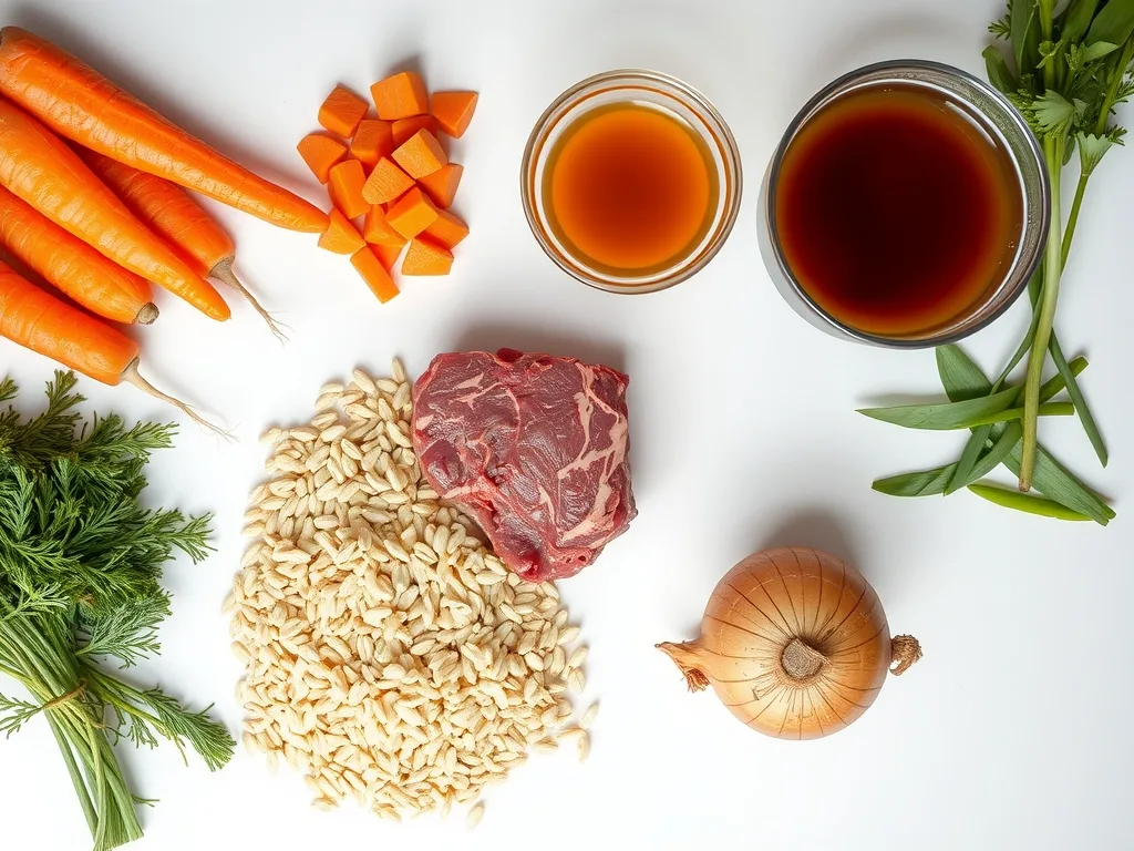 Ingredients - Beef Barley Soup