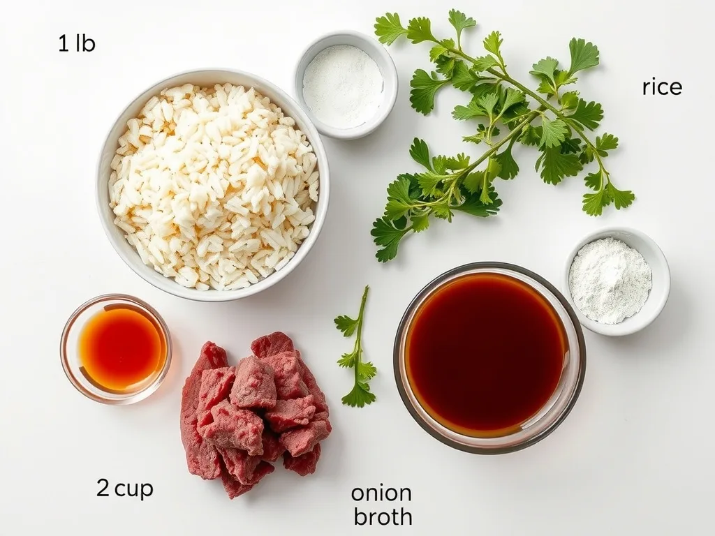 Ingredients - Beef and Rice Skillet