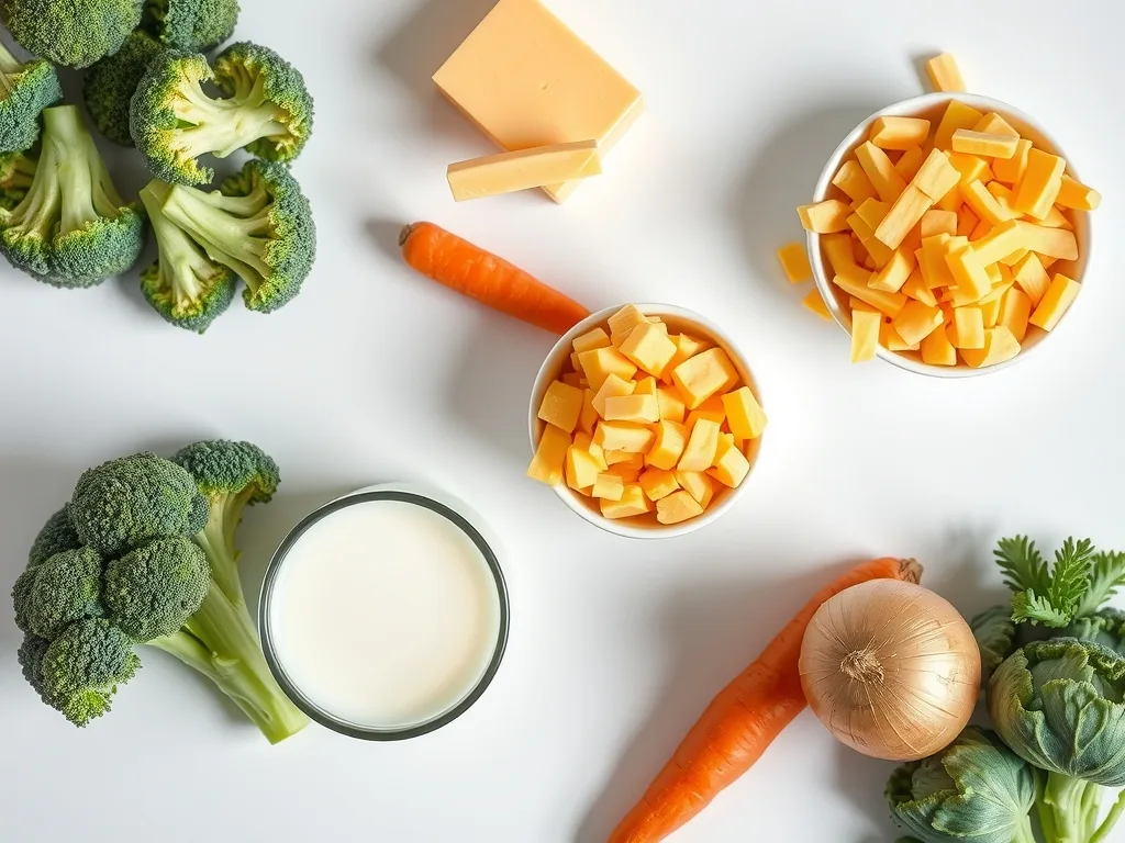Ingredients - Broccoli Cheddar Soup