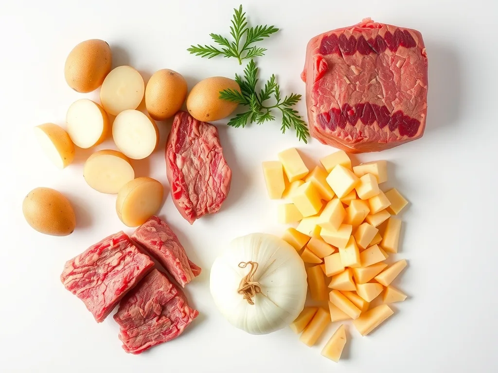 Ingredients - Corned Beef Potato Casserole