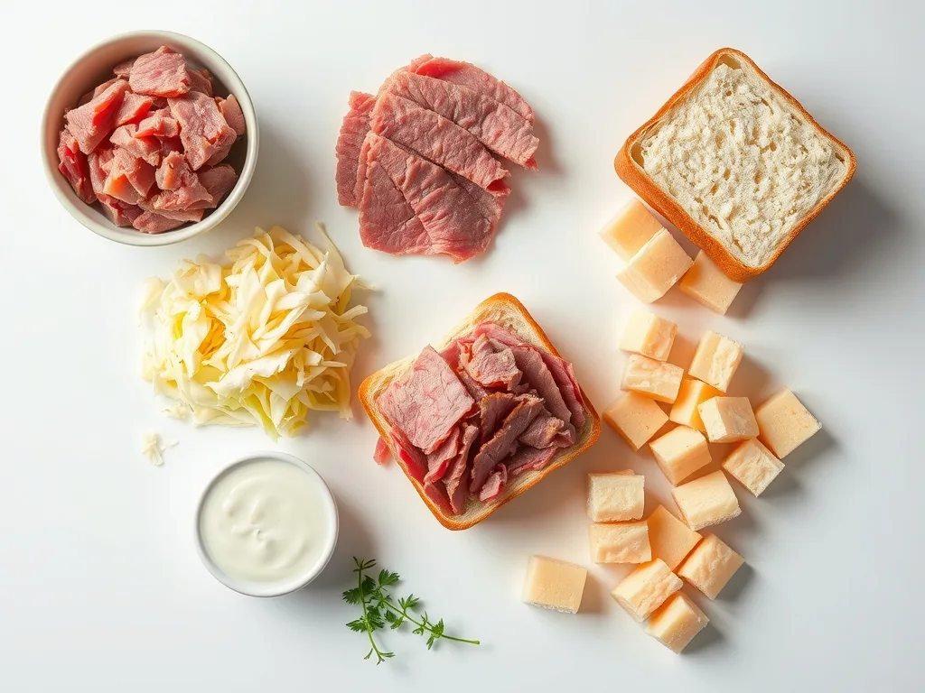 Ingredients - Corned Beef Reuben Bake