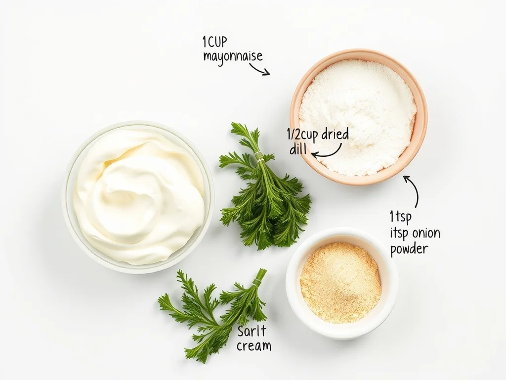 Ingredients - Creamy Ranch Sauce