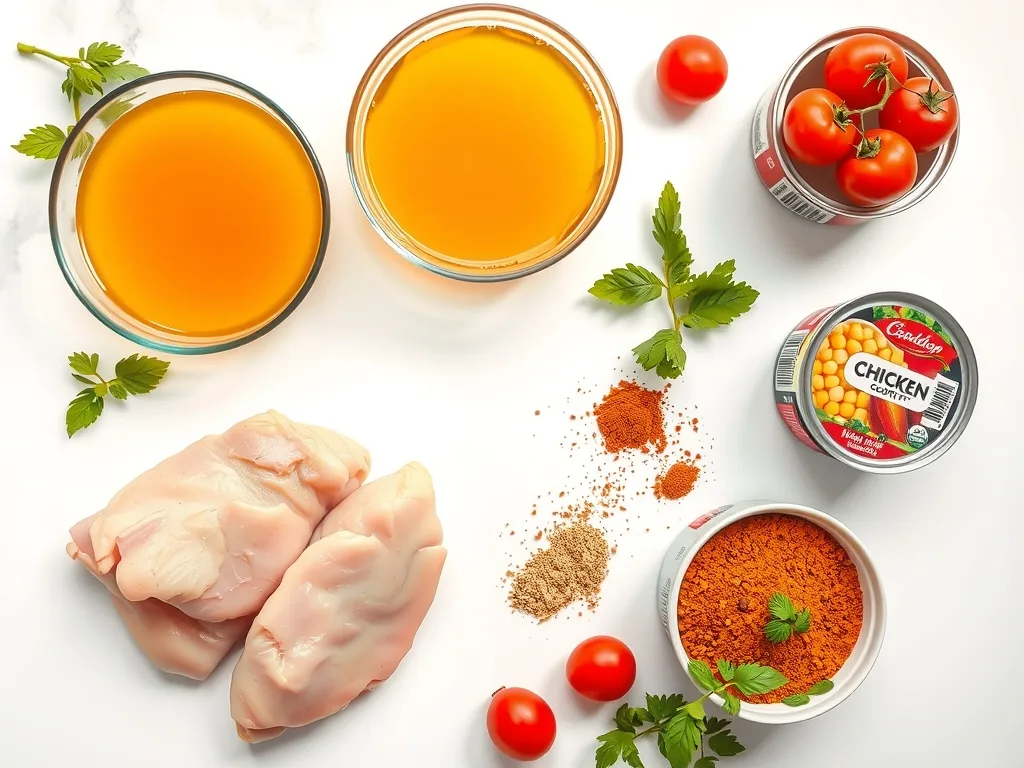 Ingredients - Crockpot Chicken Tortilla Soup