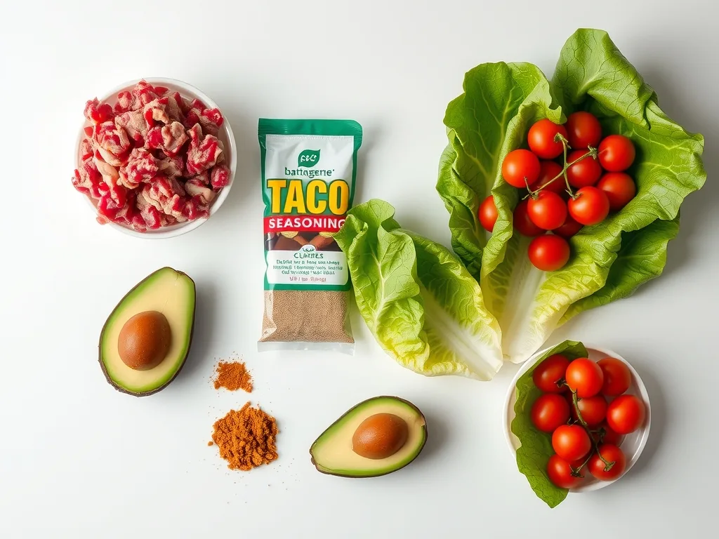 Ingredients - Ground Beef Taco Salad
