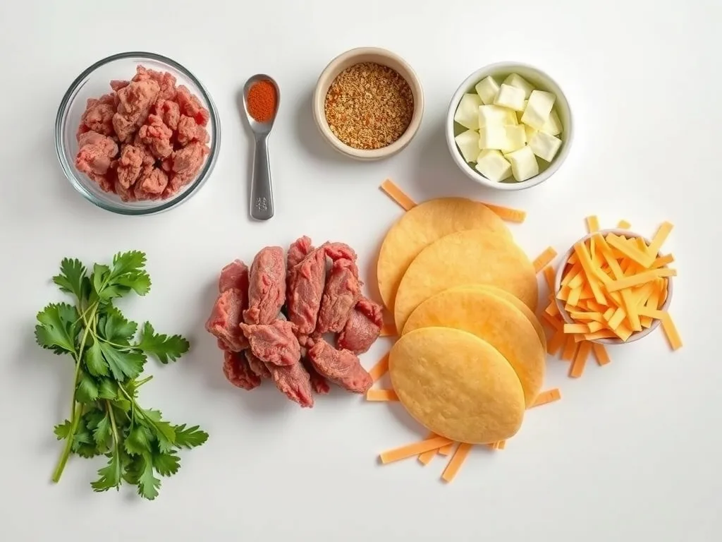 Ingredients - Ground Beef Tacos
