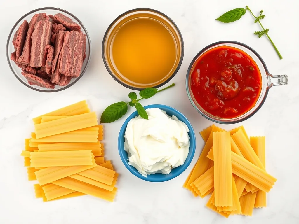Ingredients - Lasagna Soup
