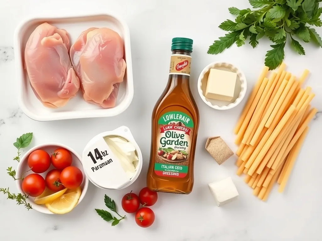 Ingredients - Slow Cooker Olive Garden Chicken Pasta