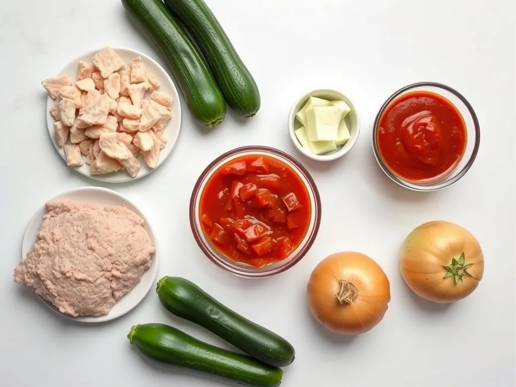 Ingredients - Turkey Zucchini Boats